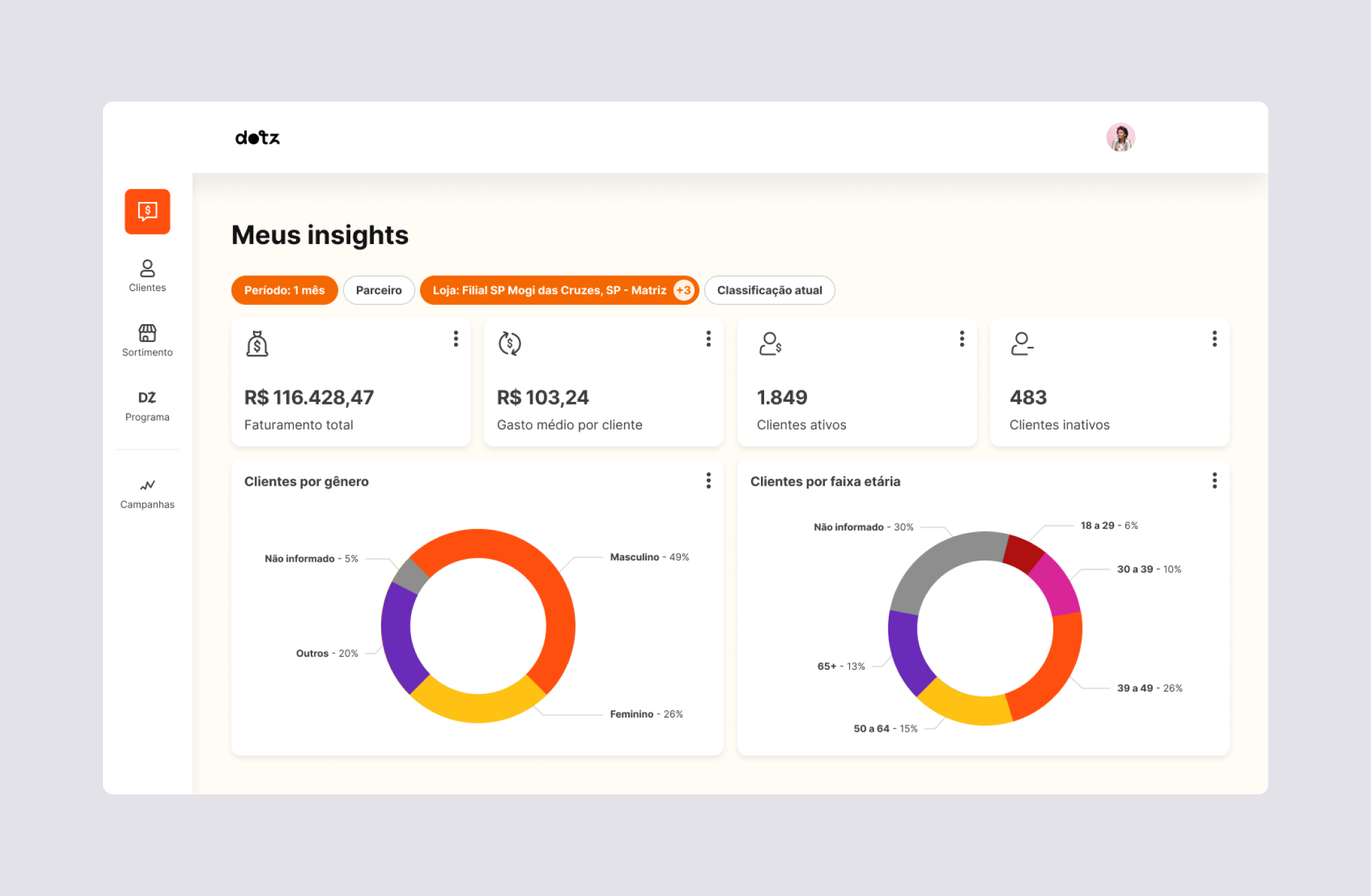 Dotz CRM platform interface