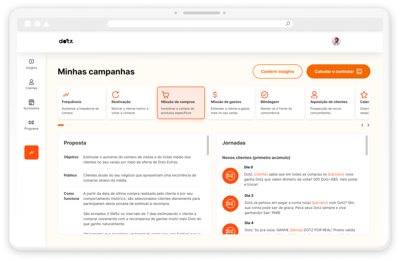 High-fidelity mockup — campaign results view