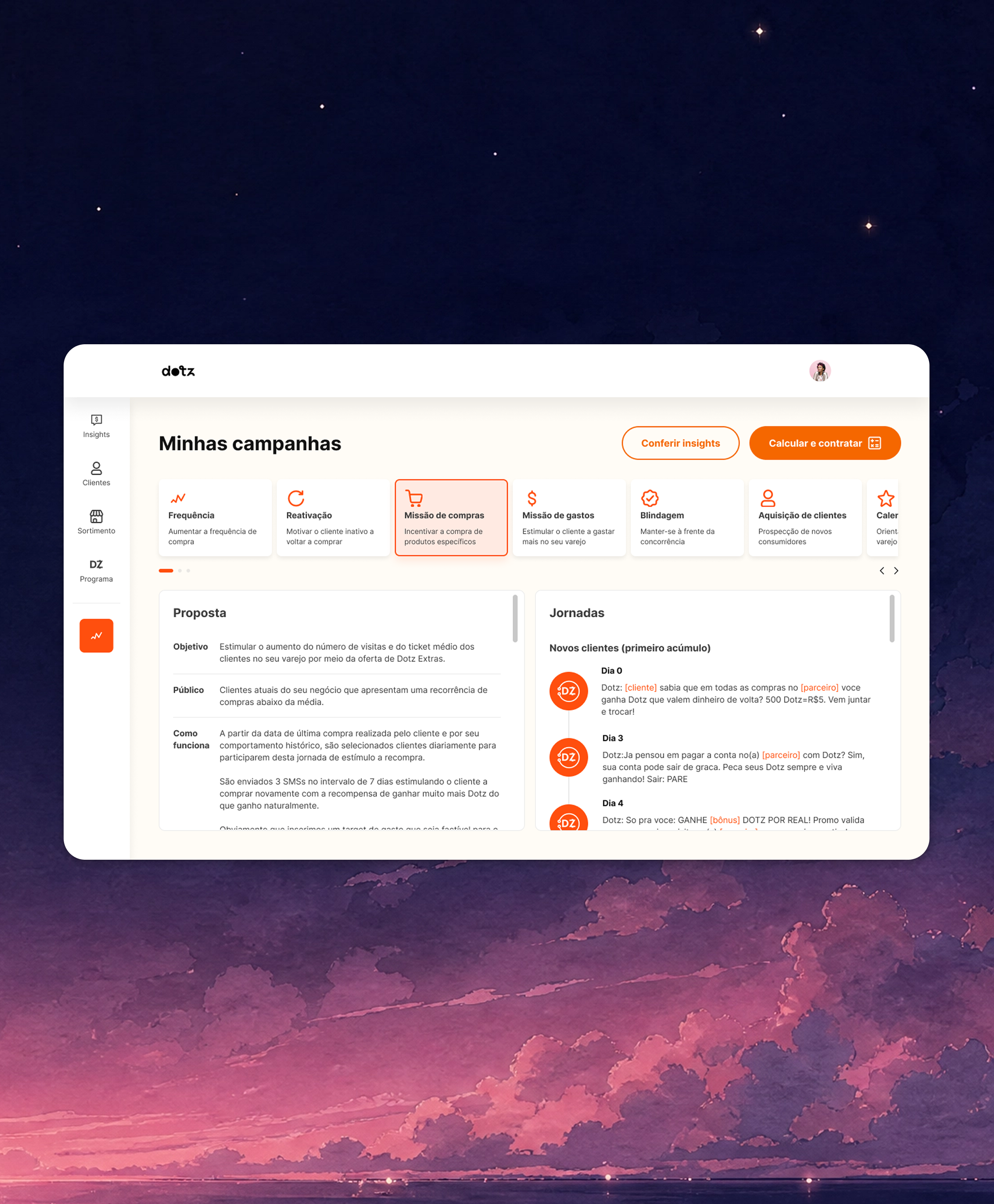 Dotz CRM Retail Platform interface